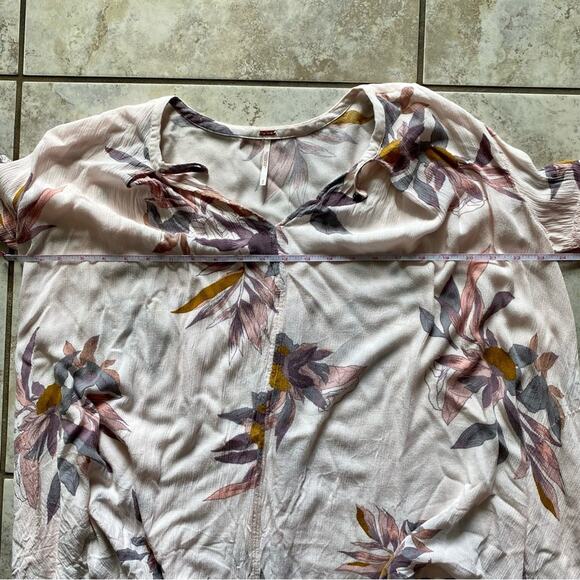 Free People Swing Dress Orchid Pink Floral Tunic Boho Chic Rayon w/Pockets Small - Picture 13 of 15